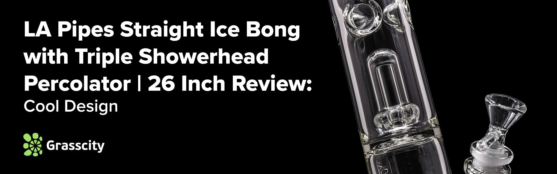 LA Pipes Straight Ice Bong with Triple Showerhead Percolator