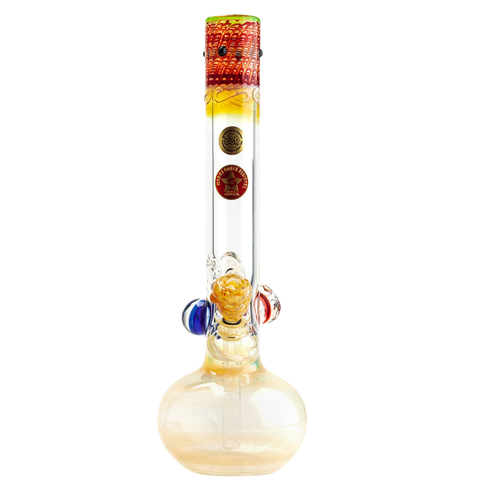 Jerome Baker Designs 50/5 Limited Edition Glass Bubble Base Bong | Red Marble - Front View