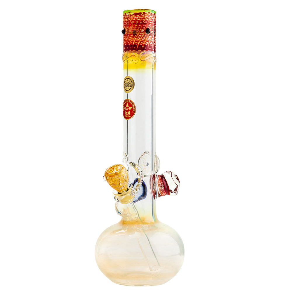 Jerome Baker Designs 50/5 Limited Edition Glass Bubble Base Bong | Red Marble - Side View 2