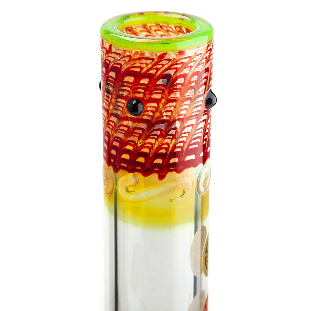Jerome Baker Designs 50/5 Limited Edition Glass Bubble Base Bong | Red Marble - Worked Mouthpiece