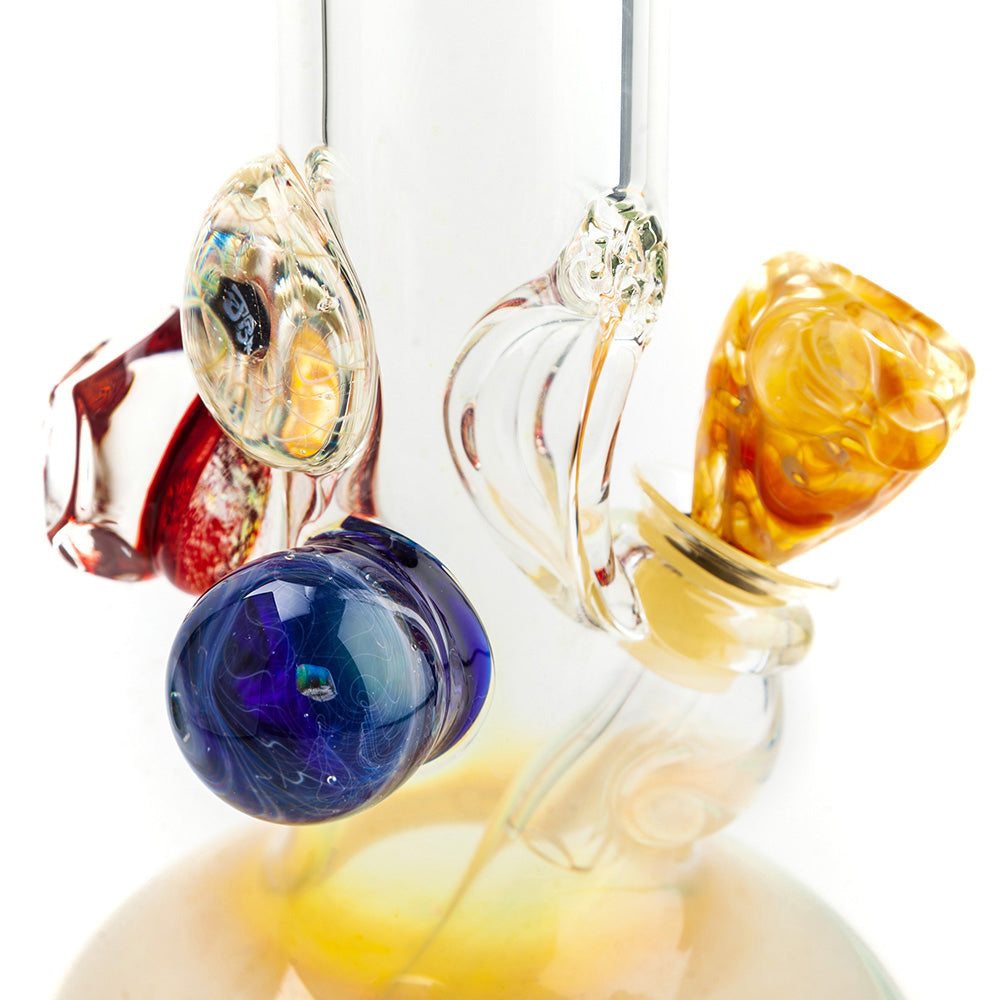 Jerome Baker Designs 50/5 Limited Edition Glass Bubble Base Bong | Red Marble - Close Up Sculptures