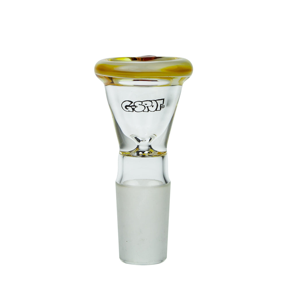 G-Spot Glass - Color Pure Bowl Cone - 18.8mm - Amber and white