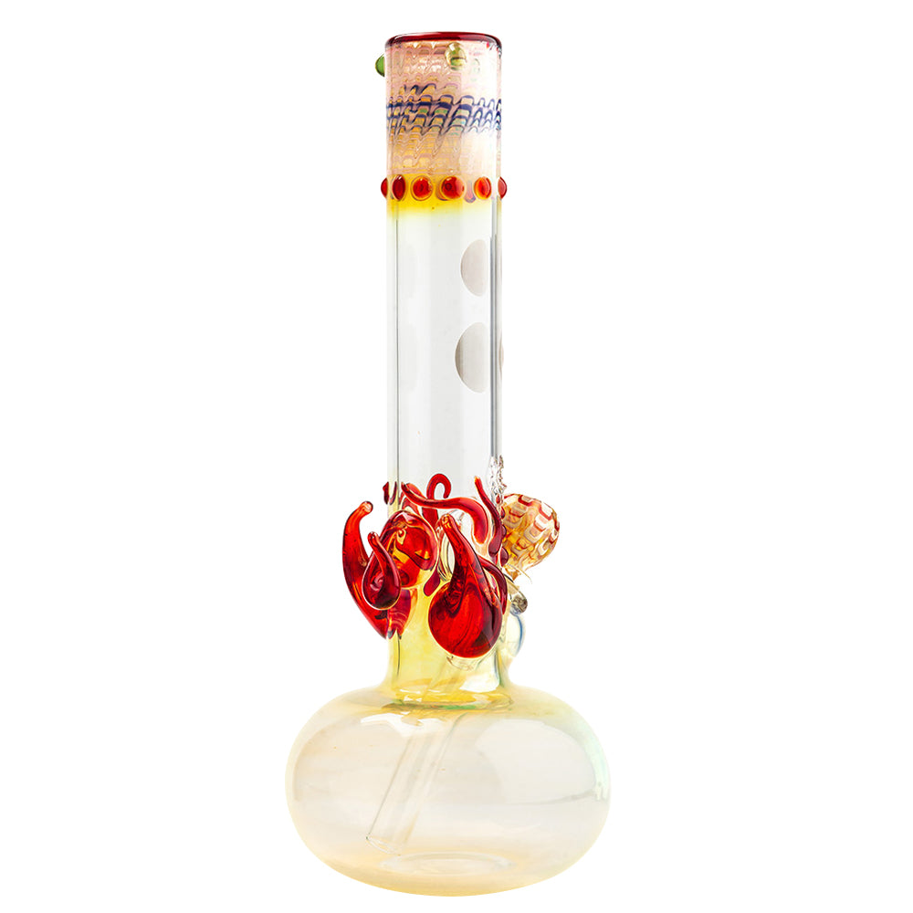 Jerome Baker Designs 50/5 Limited Edition Glass Bubble Base Bong | Red Horn - Side View 3