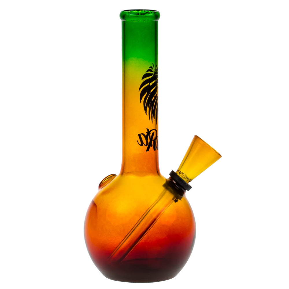 Rasta Lion Colored Glass Mini Bubble Base Bong - Side View 3