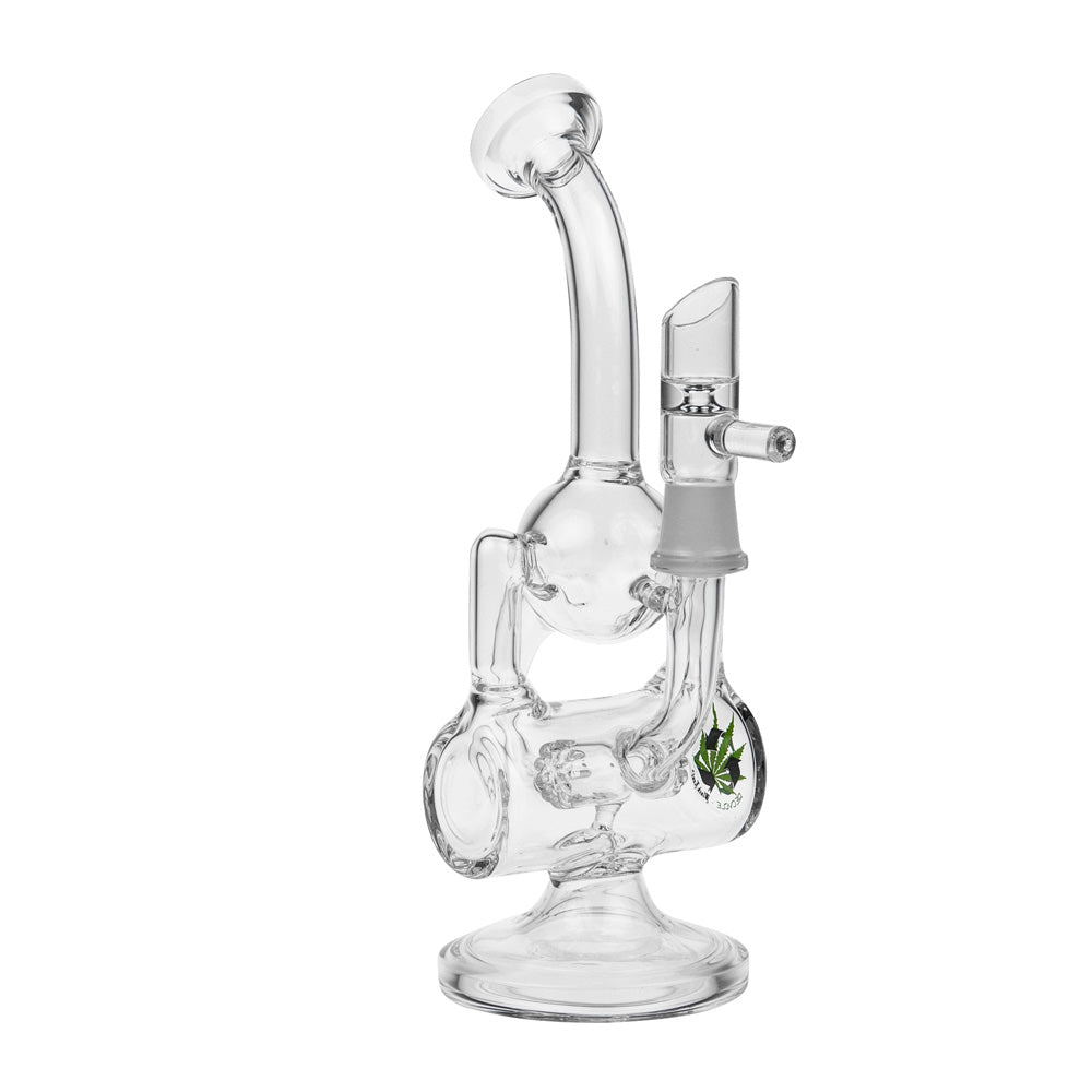 Black Leaf - Recycler Bubbler with Drum Diffuser - Clear - Side view 1