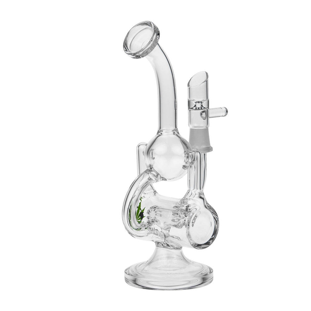 Black Leaf - Recycler Bubbler with Drum Diffuser - Clear - Side view 5