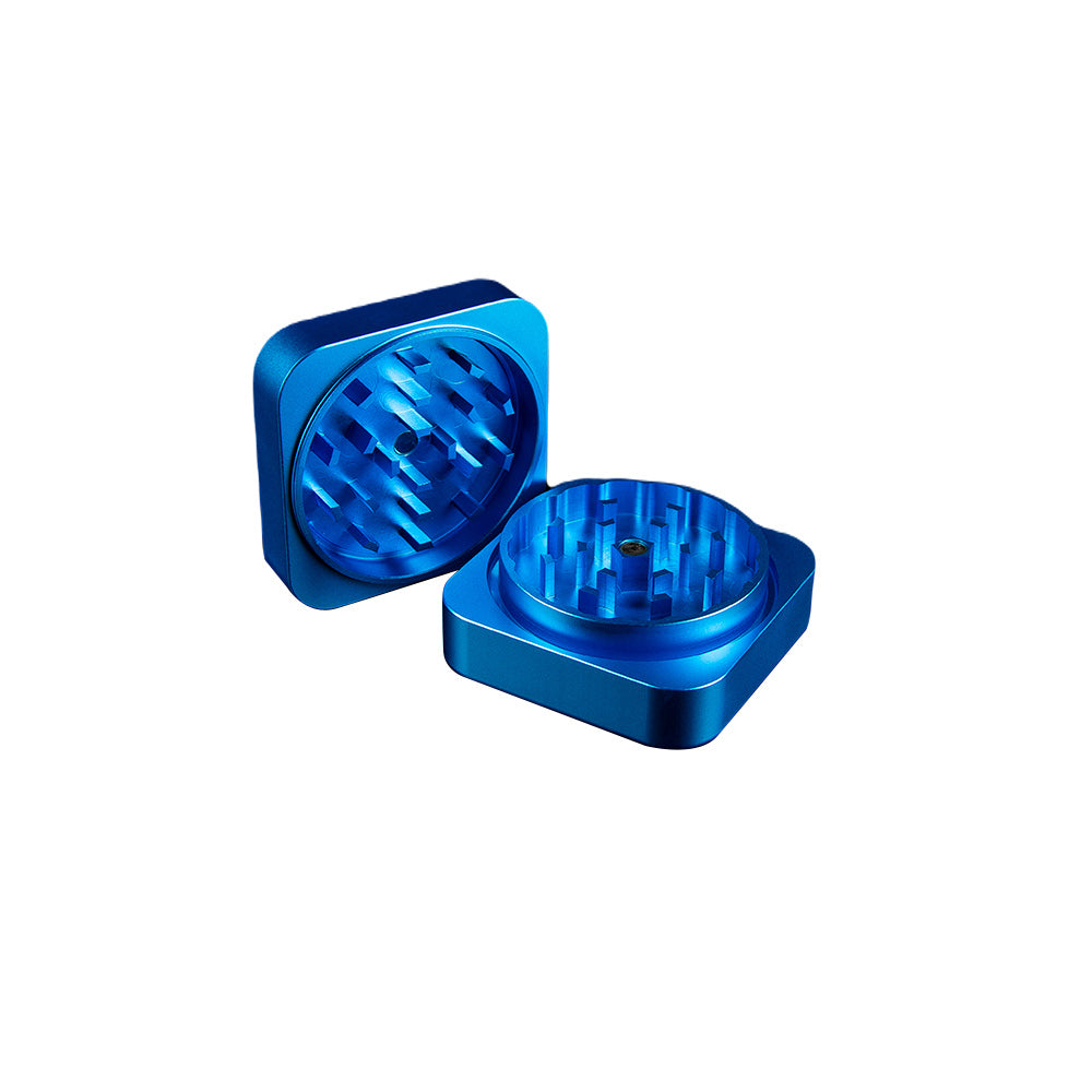 Cloud 8 2-Piece Premium Square Grinder | Blue | Separated