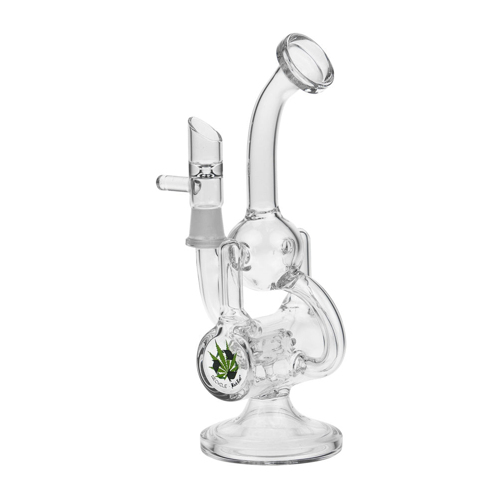 Black Leaf - Recycler Bubbler with Drum Diffuser - Clear - Side view 4