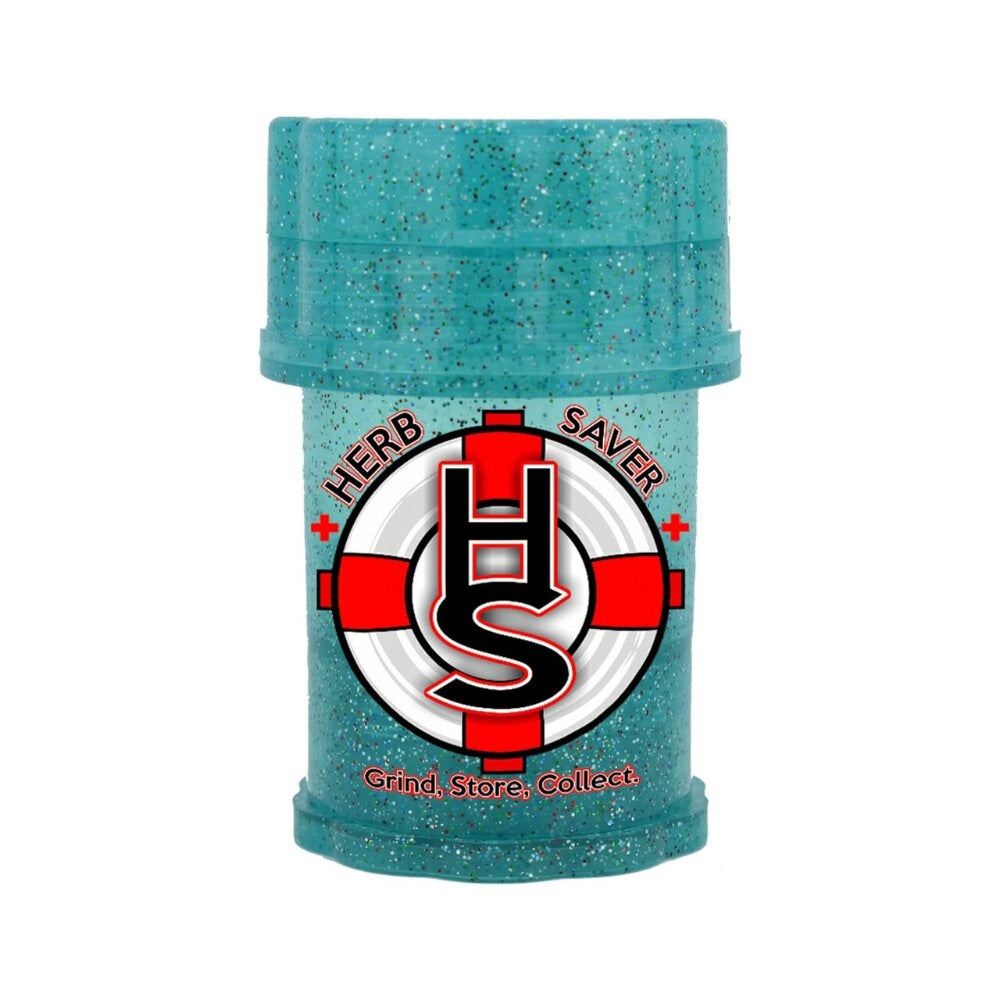 HerbSaver Grinder and Storage Container | Mini | Light Blue Glitter