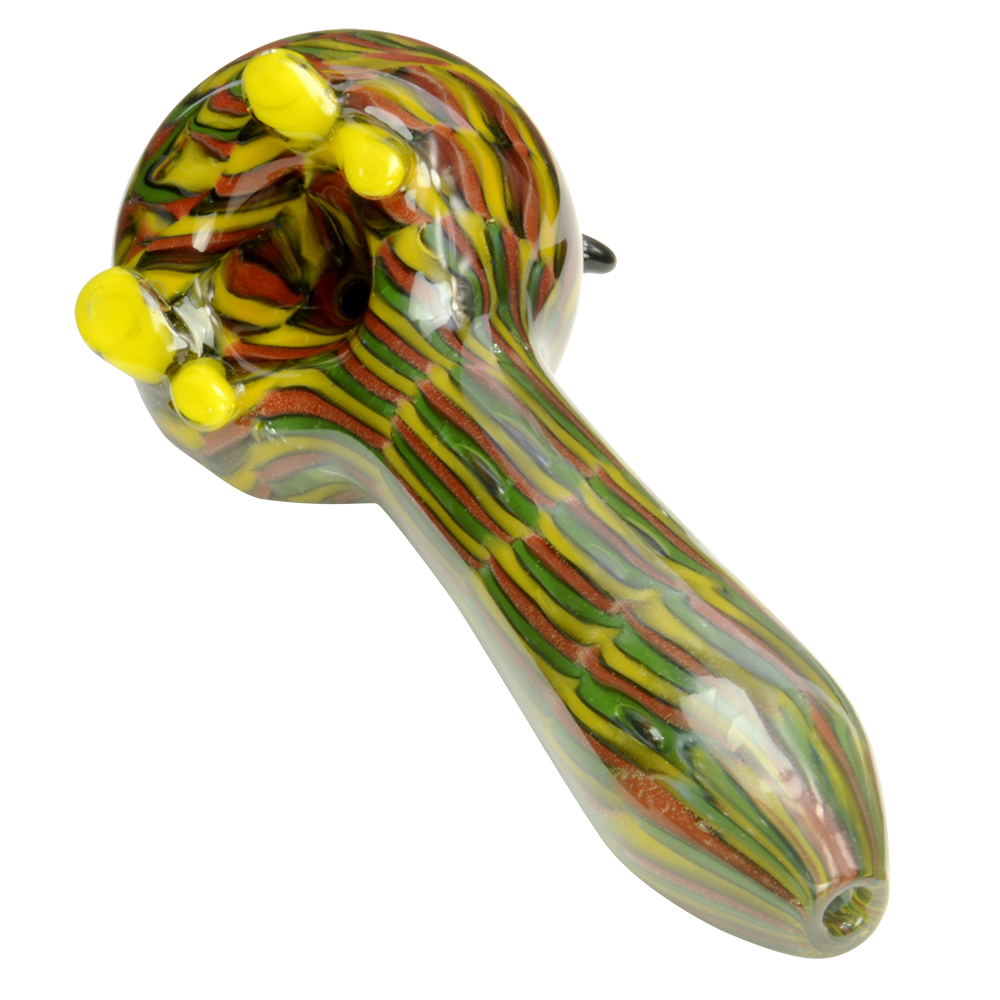 Empire Glassworks Bomber Spoon Pipe - Rasta - Top view 