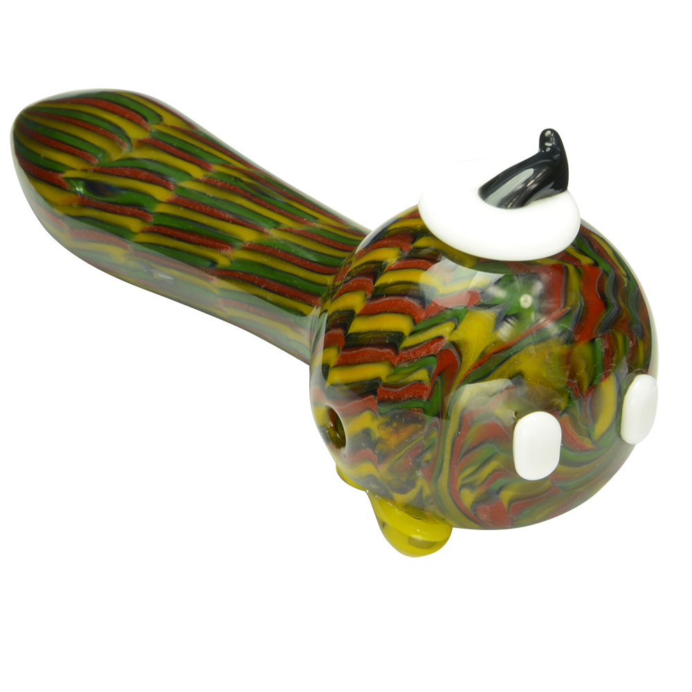 Empire Glassworks Bomber Spoon Pipe - Rasta - Side view 