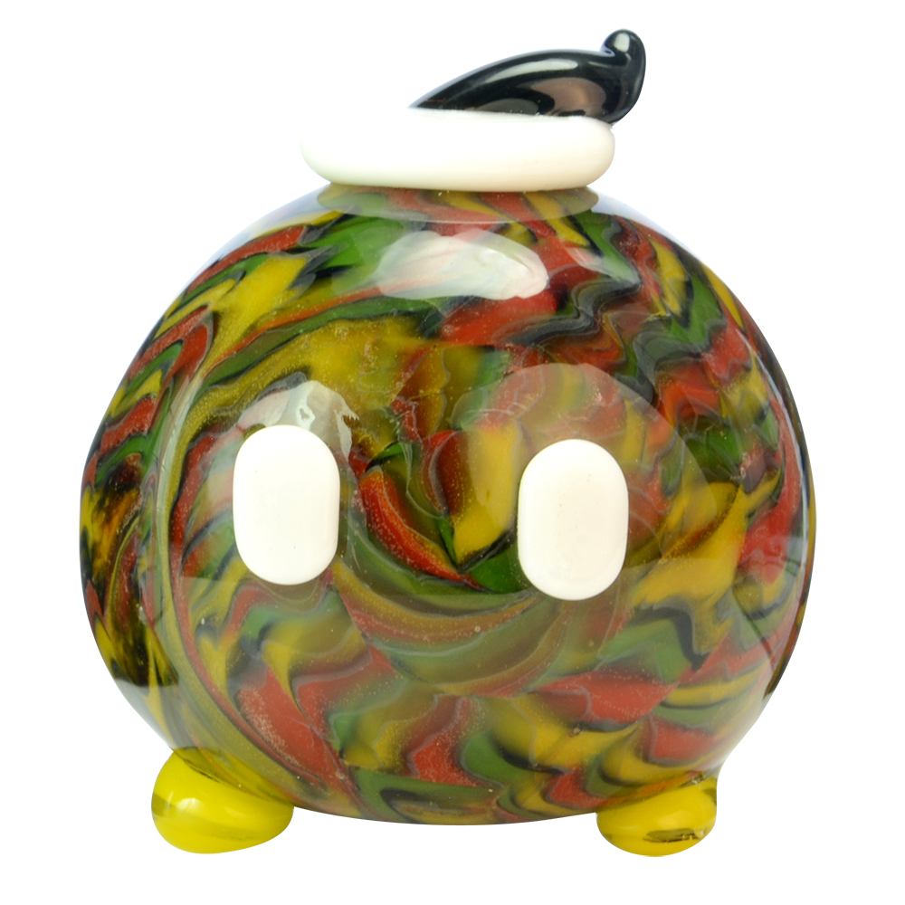 Empire Glassworks Bomber Spoon Pipe - Rasta - Close up bowl