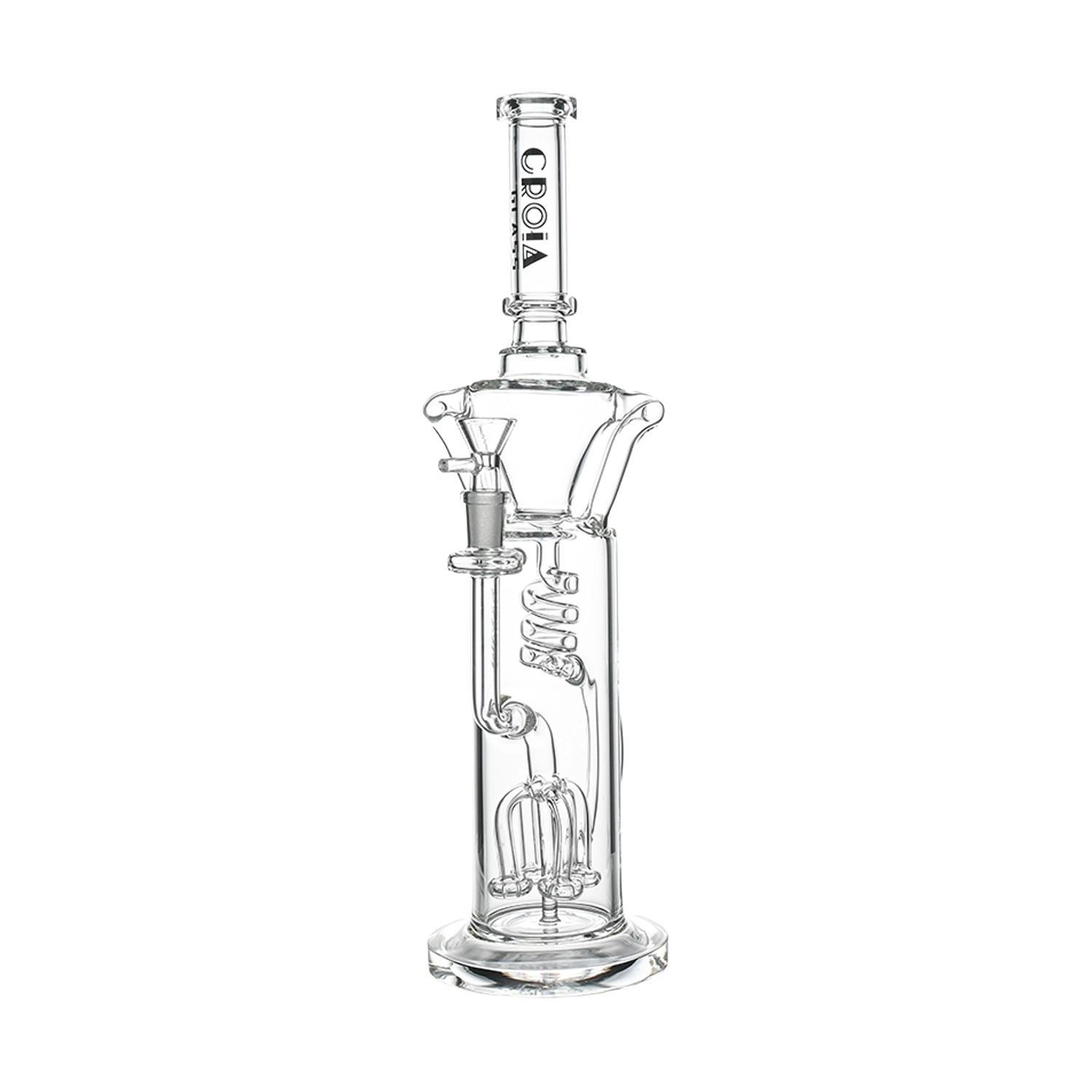 Croia Glass 15" Scientific Glass Bong with Tree Perc & Spiral Cooling | Croia Glass