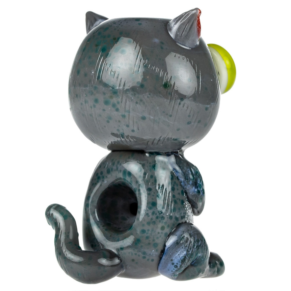 Empire Glassworks Glow in the Dark Galacticat Hand Pipe | top view