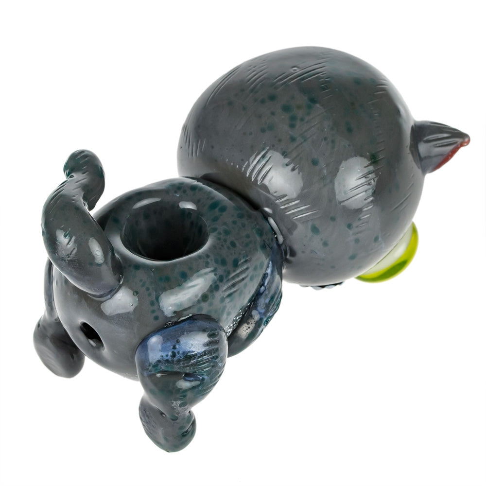 Empire Glassworks Glow in the Dark Galacticat Hand Pipe | front view