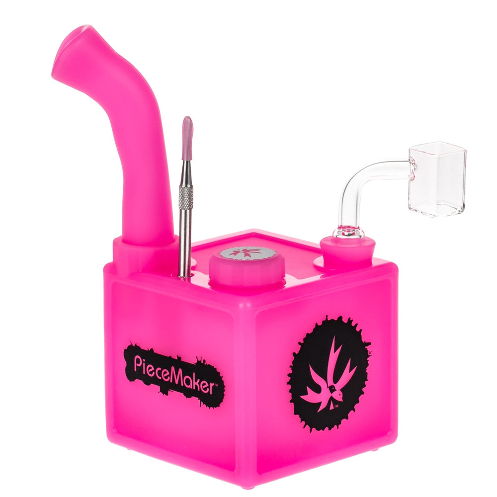 PieceMaker Kube Silicone Dab Rig | Pink