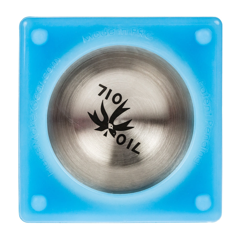 PieceMaker Kube Silicone Dab Rig | Blue - Bottom View