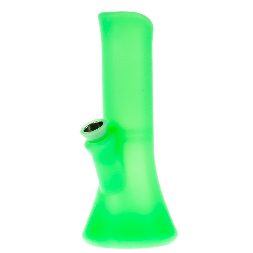 PieceMaker Kali Silicone Beaker Base Bong | Green Glow | Side View 2