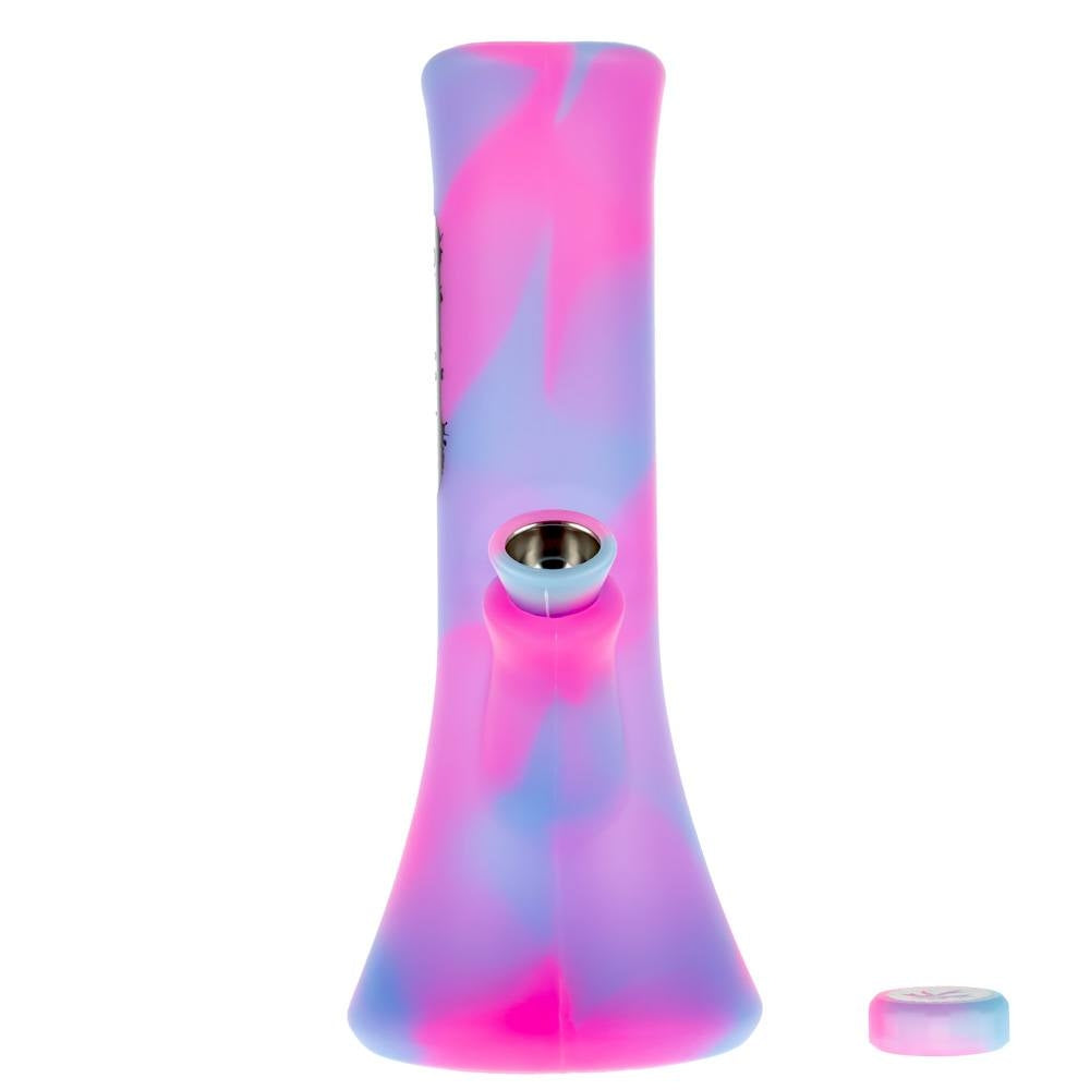PieceMaker Kali Silicone Beaker Base Bong | Kotton Kandy  | Front View Cap Off 