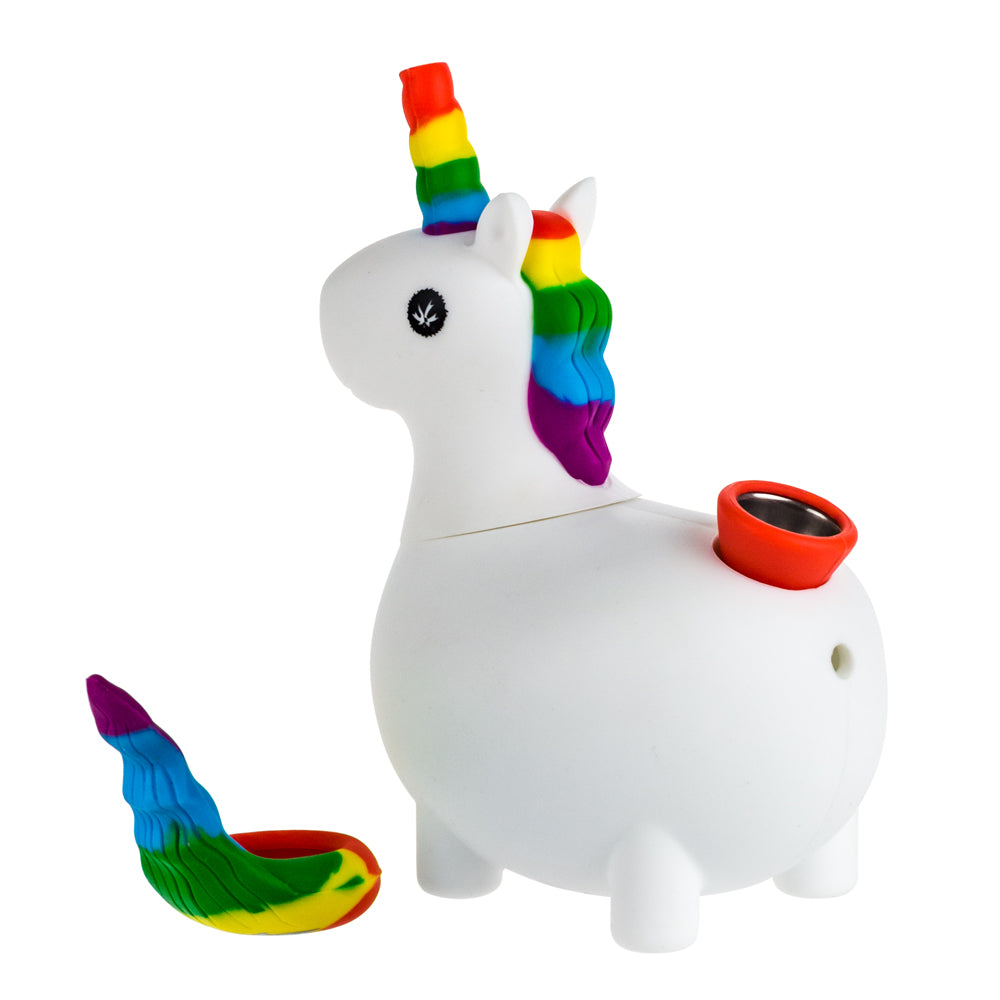 PieceMaker Unikorn Silicone Rainbow Bong | Cap Off 