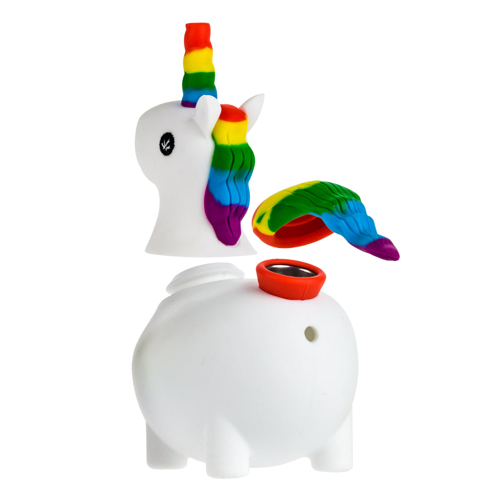 PieceMaker Unikorn Silicone Rainbow Bong | Bowl with Cap