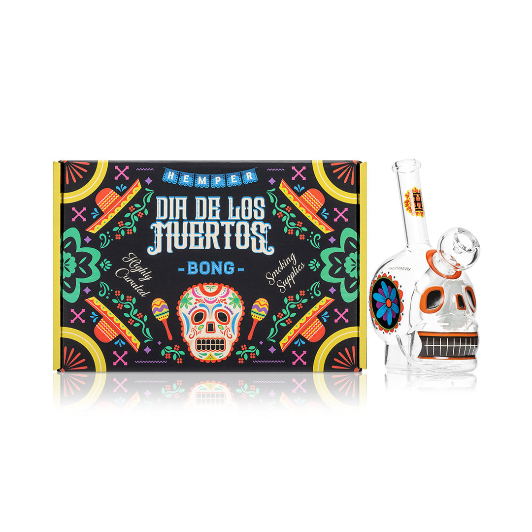HEMPER Dia De Los Muertos Skull Bong 6.1"