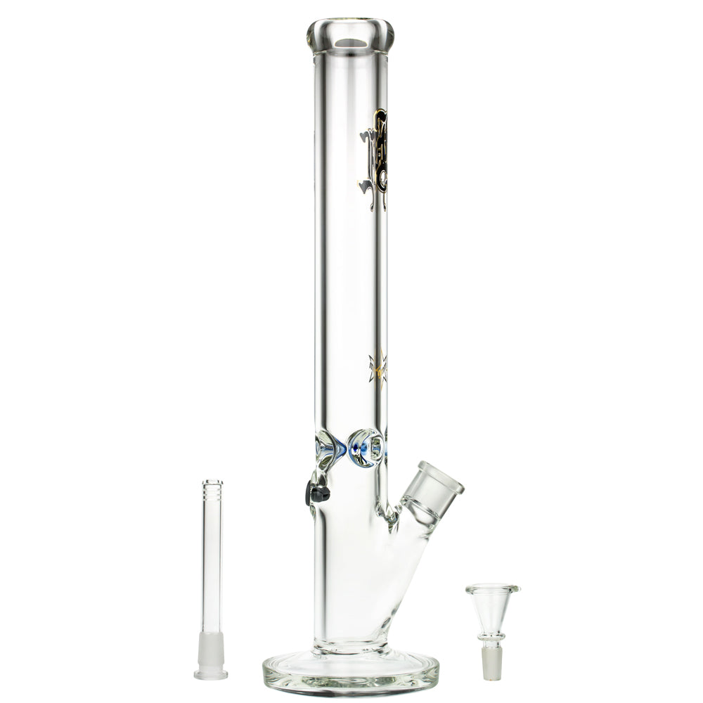 Black Leaf 9mm Straight Ice Bong | 45 cm - Downstem and Bowl Included 