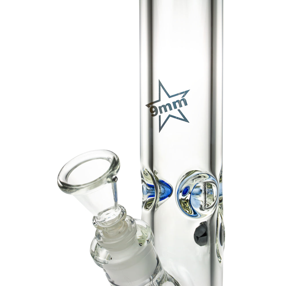 Black Leaf 9mm Straight Ice Bong | 45 cm - 9mm Logo