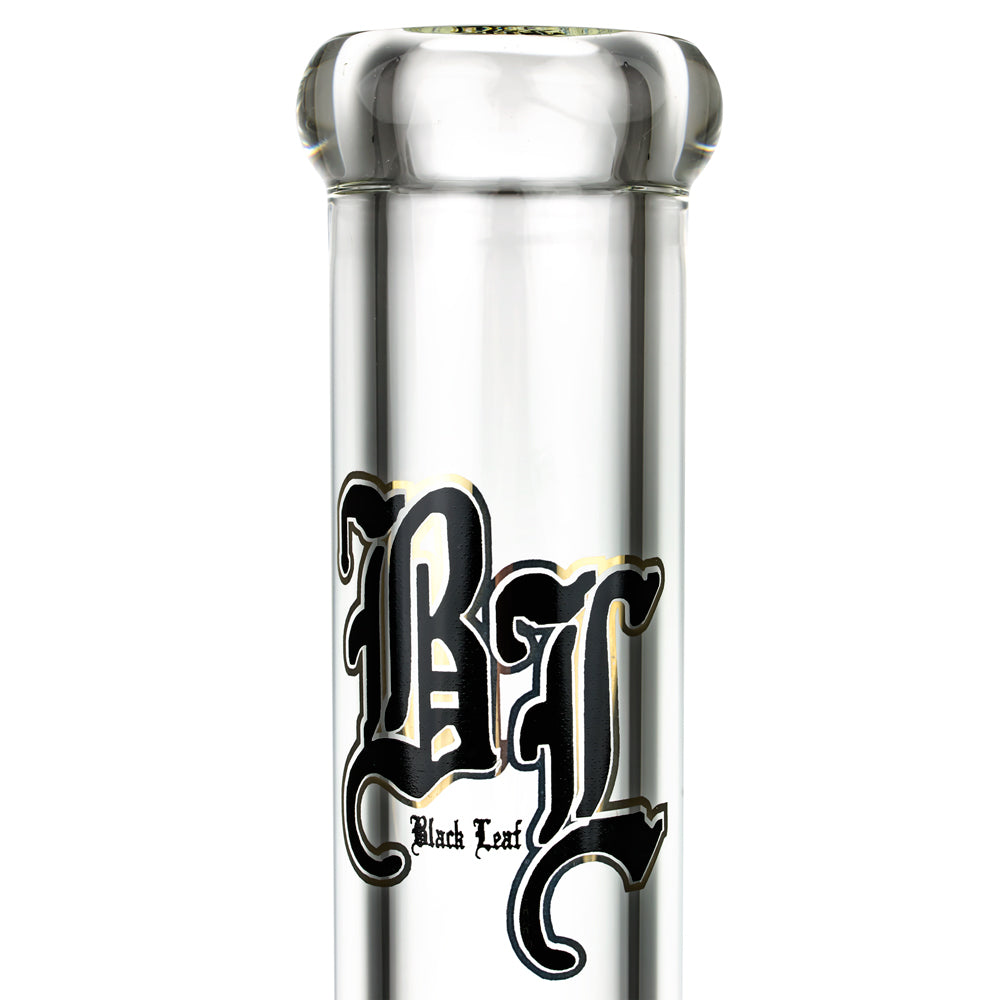 Black Leaf 9mm Straight Ice Bong | 45 cm - Black Leaf Logo