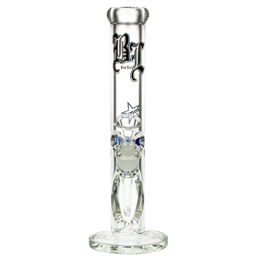 Black Leaf 9mm Straight Ice Bong | 35 cm - Front View 