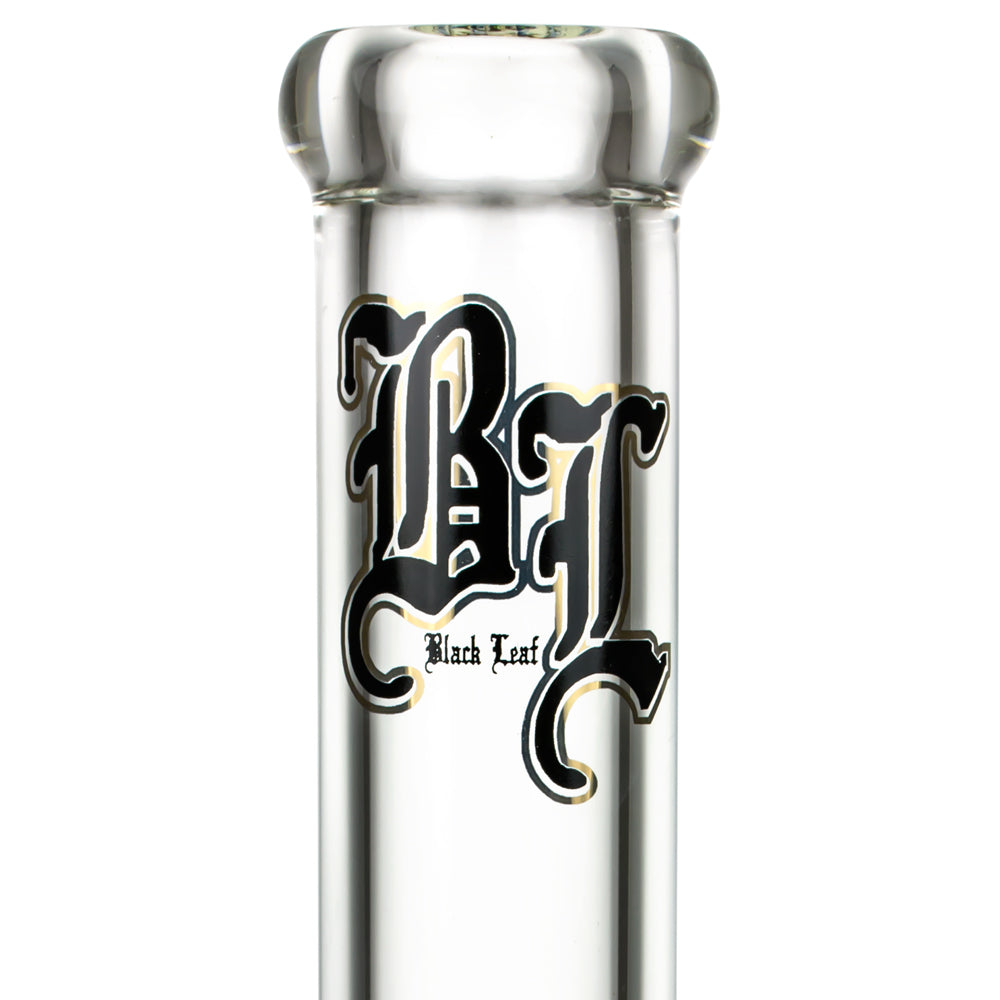 Black Leaf 9mm Straight Ice Bong | 35 cm - Black Leaf Logo 