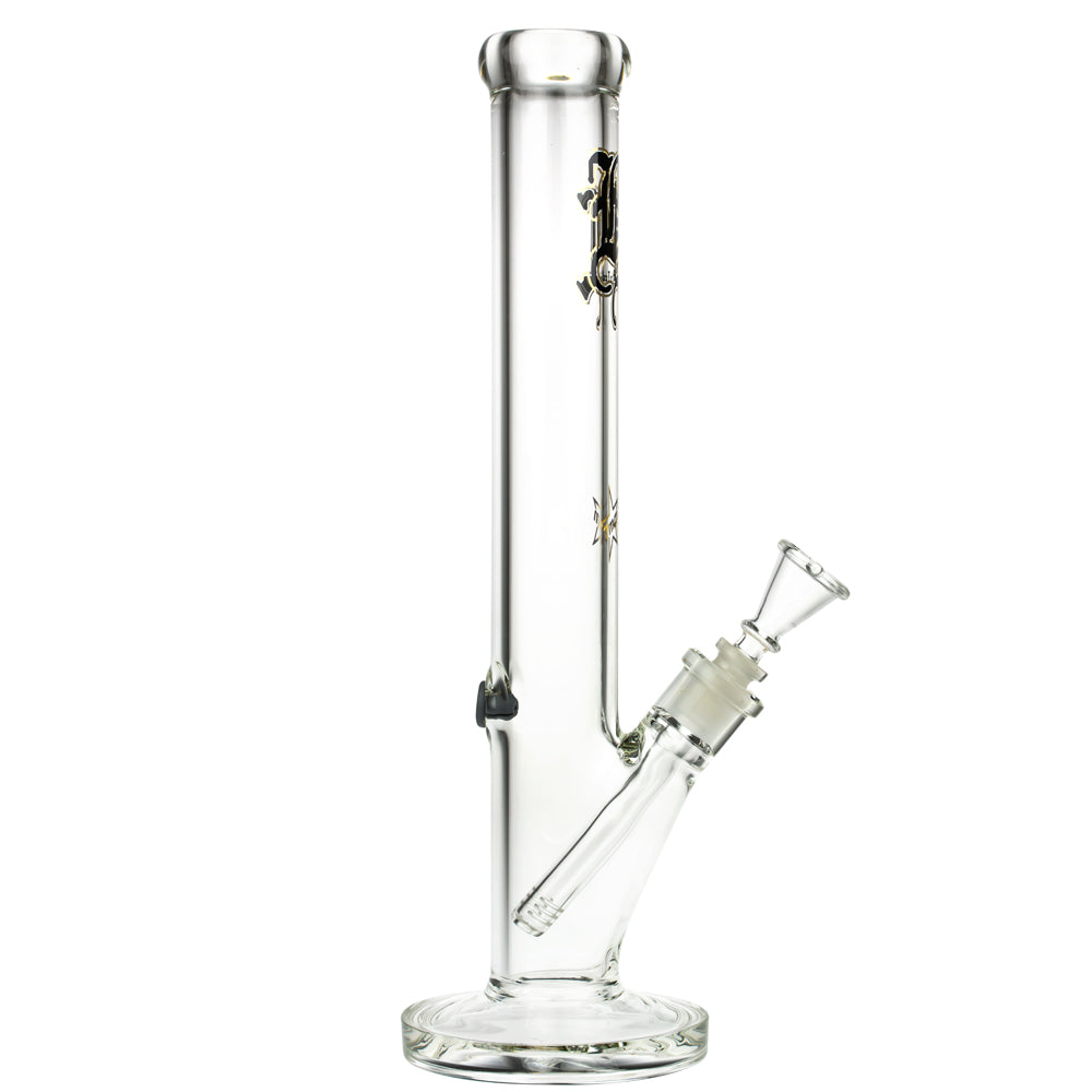 Black Leaf 7mm Straight Bong | 40 cm - Side View 6