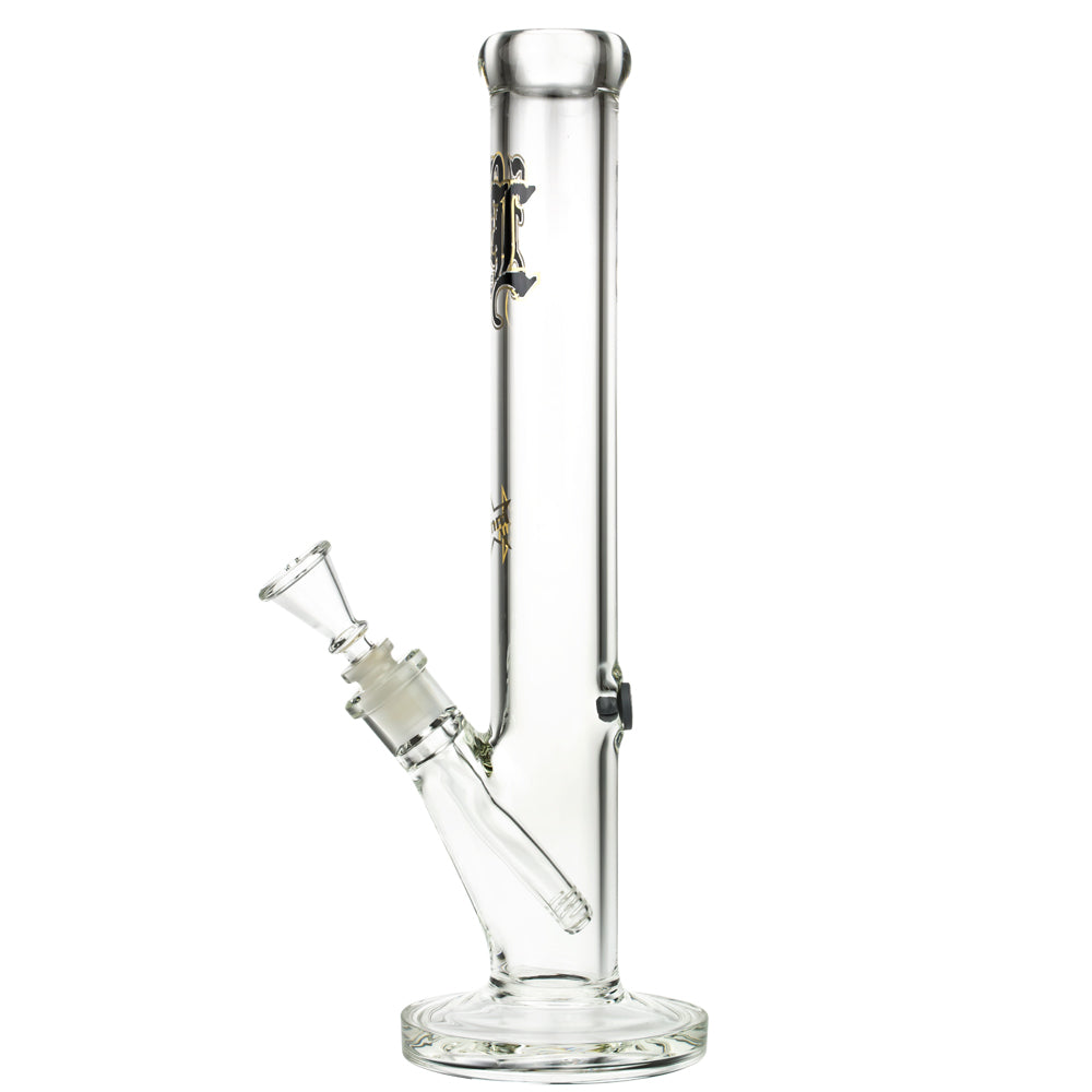 Black Leaf 7mm Straight Bong | 40 cm - Side View 3