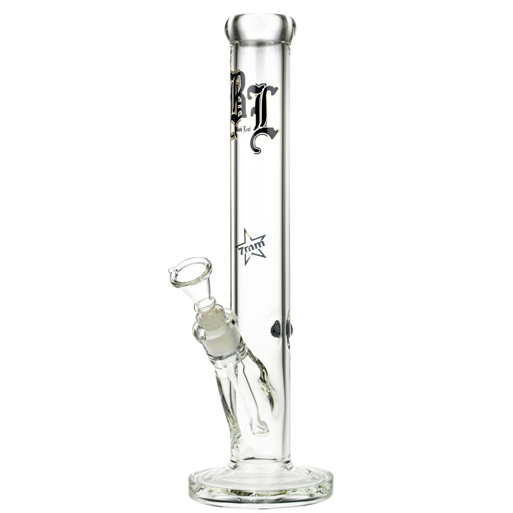 Black Leaf 7mm Straight Bong | 40 cm - Side View 2