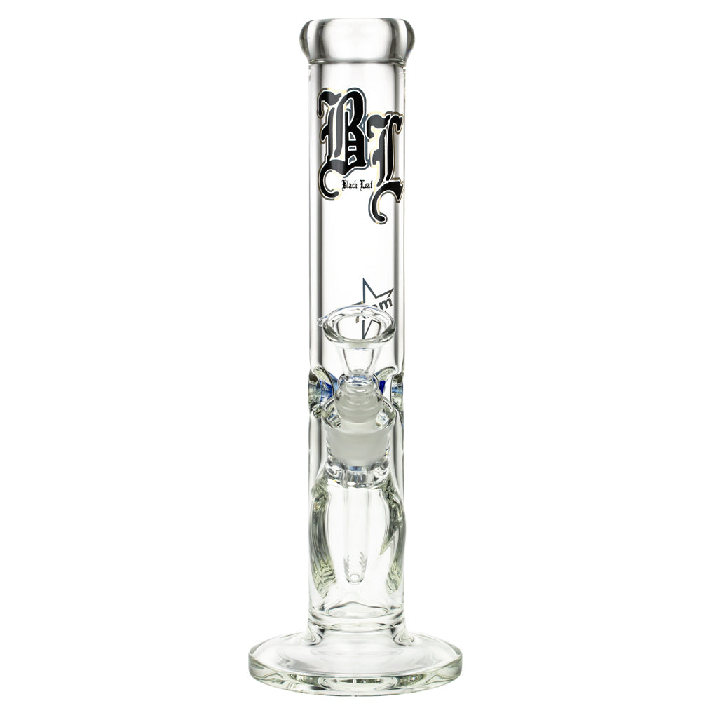 Black Leaf 7mm Straight Ice Bong | 34 cm - Front View 