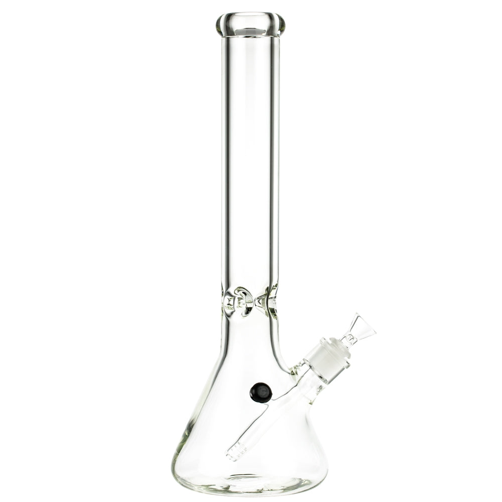 Black Leaf Beaker Base 9mm Glass Ice Bong | 40 cm - Side View 4