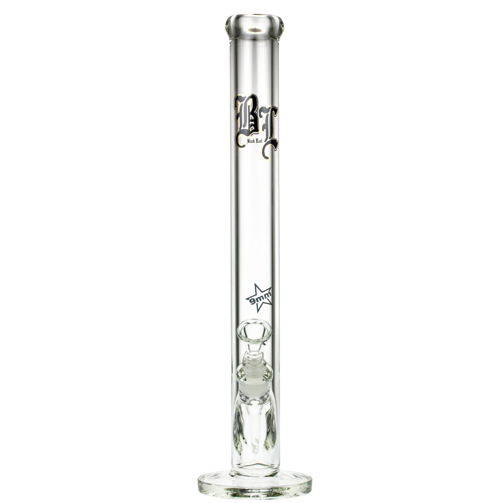 Black Leaf 9mm Straight Bong | 50 cm - Front View  