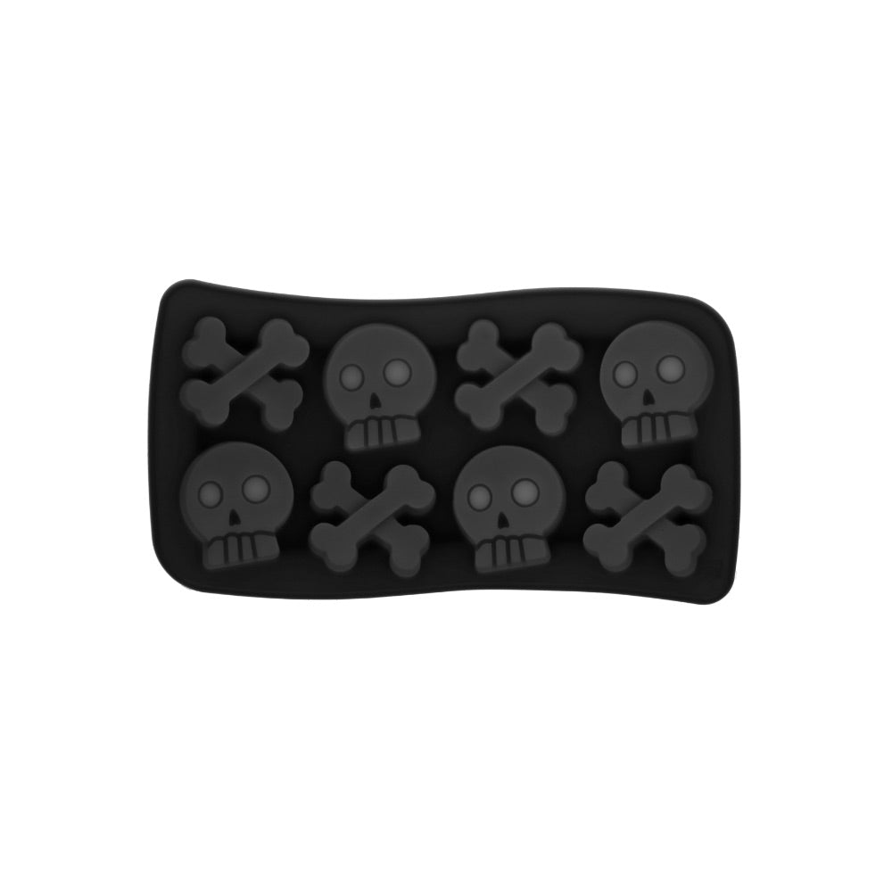 Silicone Skull & Crossbone Ice Cube Tray | Dark Grey
