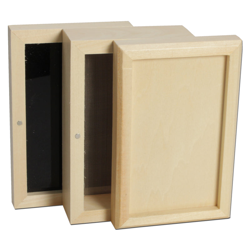 Wooden Pollen Sifter Kief Box - 3-part - magnetized closures