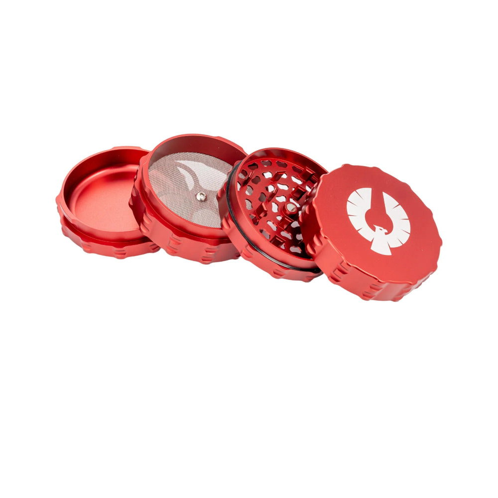 Phoenician 4 Piece Flat Top Grinder | Large | Red 