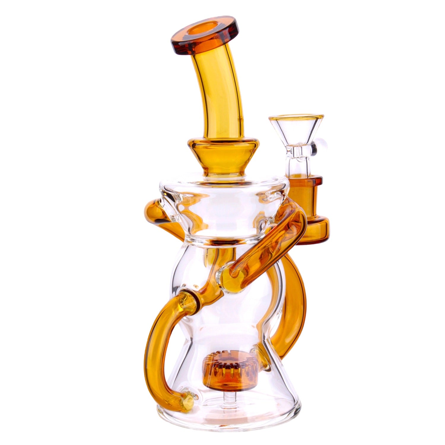 GC Color Perc & Tube Recycler Bong - 7 in.