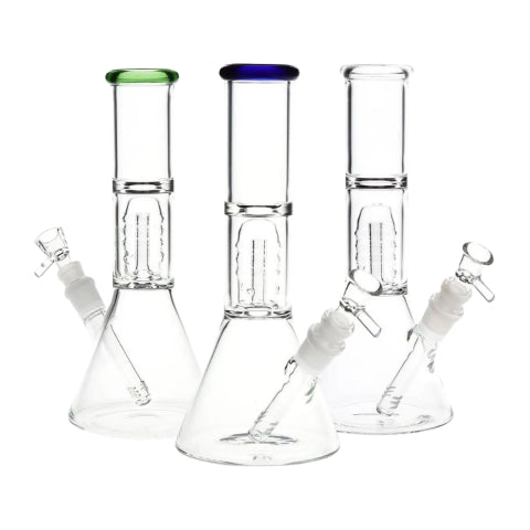 Stacked Showerhead Perc Beaker Water Pipe - 8" / 14mm F