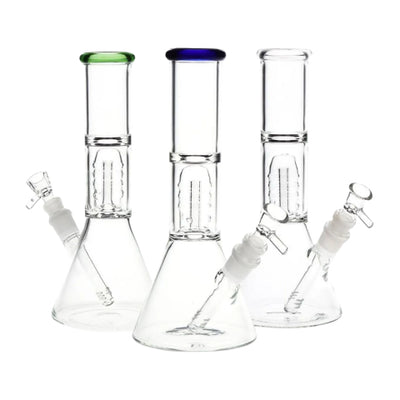 Stacked Showerhead Perc Beaker Water Pipe - 8" / 14mm F