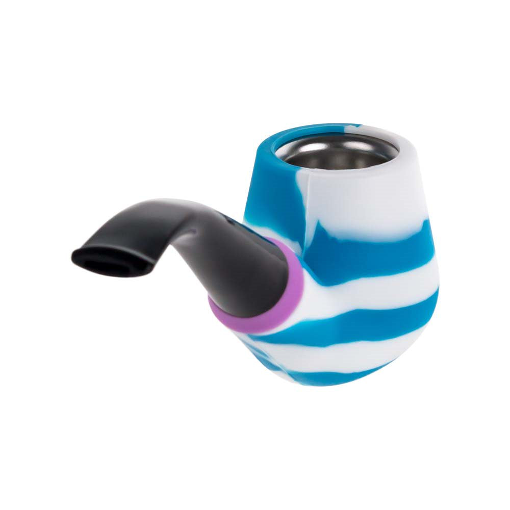 Silicone Sherlock Pipe with Steel Bowl | Back view 