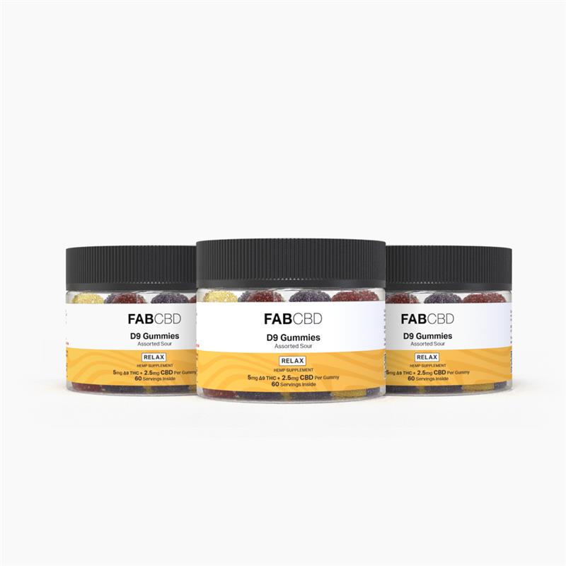 FABCBD Delta 9 Gummies-5mg D9 Per Serving-Pack of 3