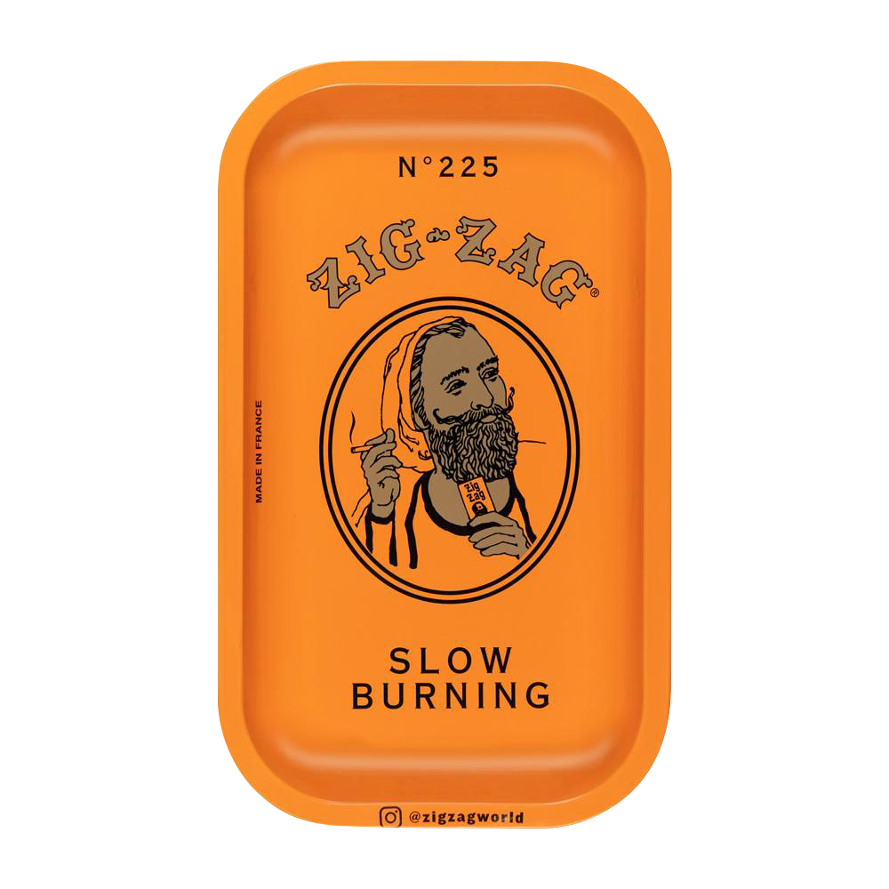 Zig Zag Small Metal Orange Rolling Tray