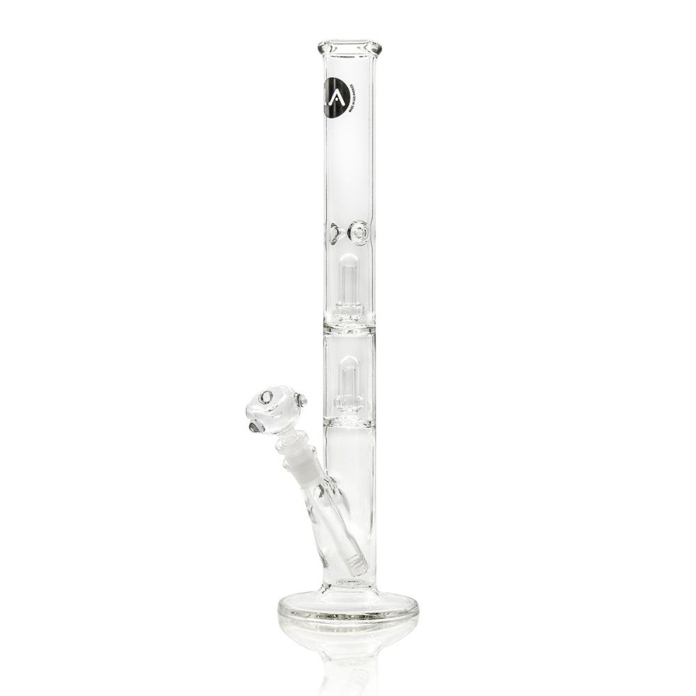 LA Pipes Straight Ice Bong with Double Showerhead Percolator | 14 Inch | Side view 2