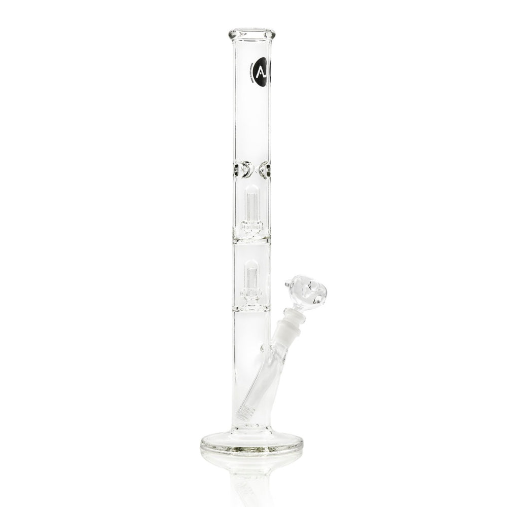 LA Pipes Straight Ice Bong with Double Showerhead Percolator | 14 Inch | Side view 3
