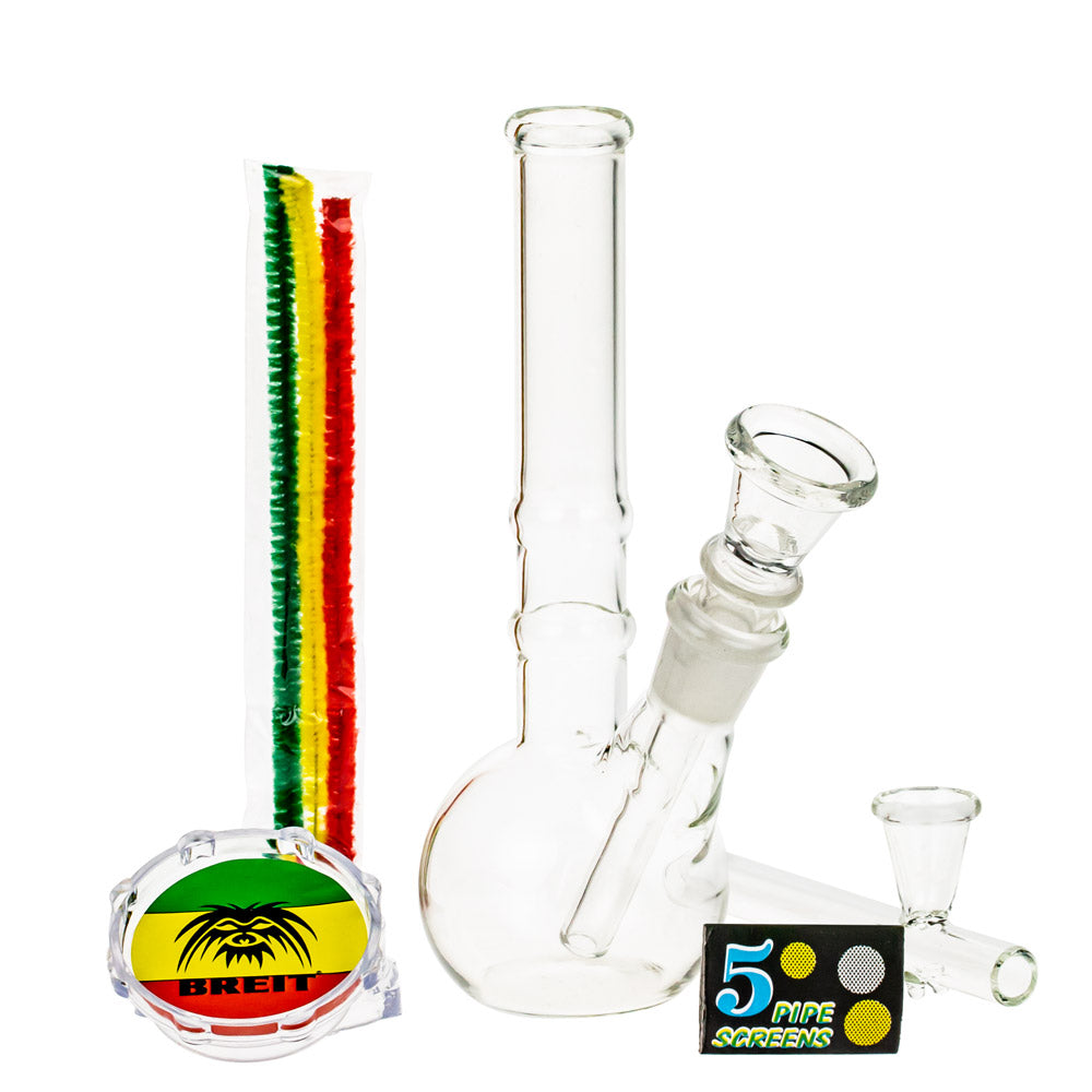  Breit Mini Bubble Base Bong Set with Glass Steamroller in Case - Complete Set 