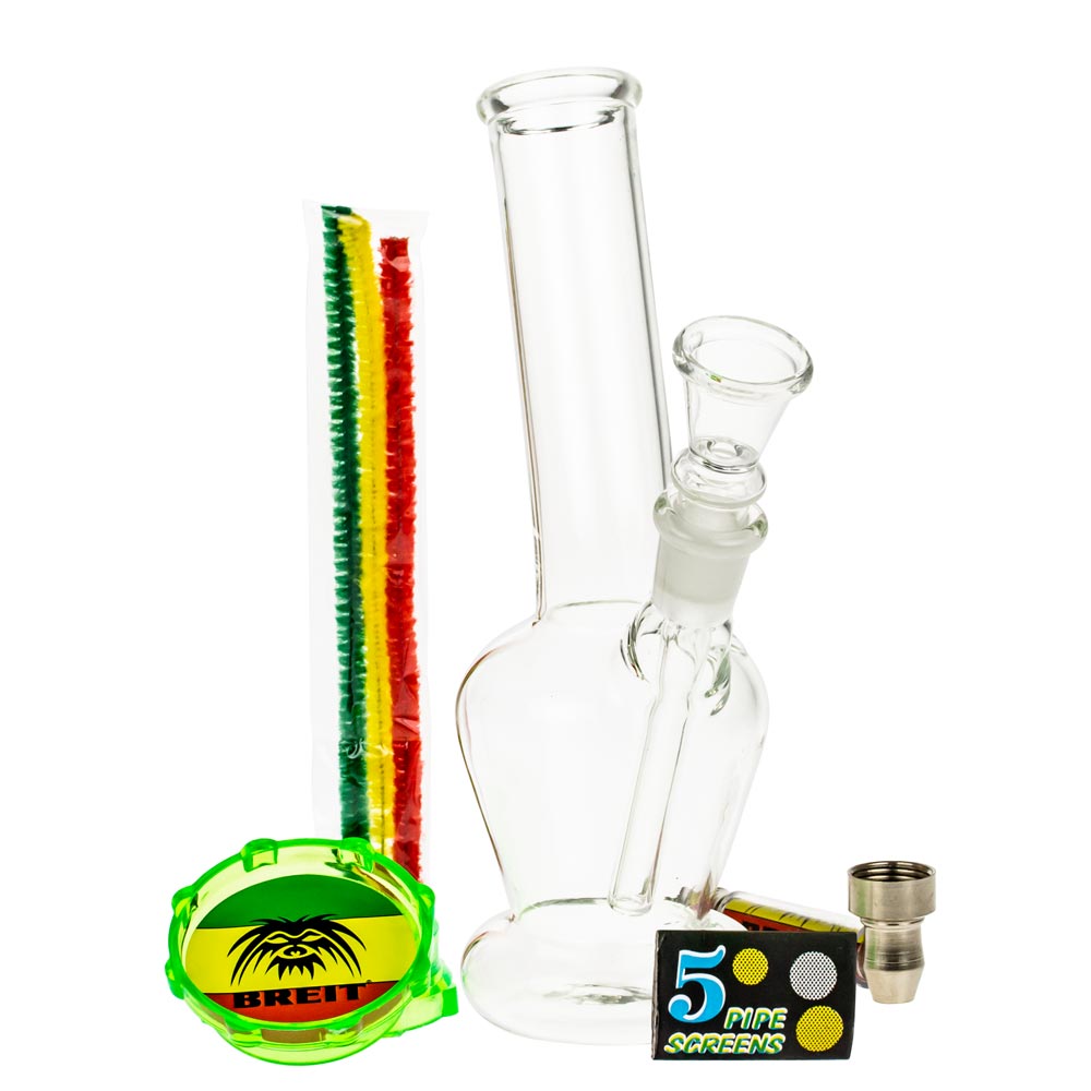 Breit Inverted Beaker Base Mini Bong Set with Metal Pipe in Case - Complete Set 